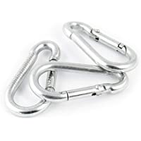 Los mejores  - 5 piezas Mosquetón para bomberos 4mm | Acero C15- galvanizado según normas de calidad DIN 5299 C | Cierre con resorte…